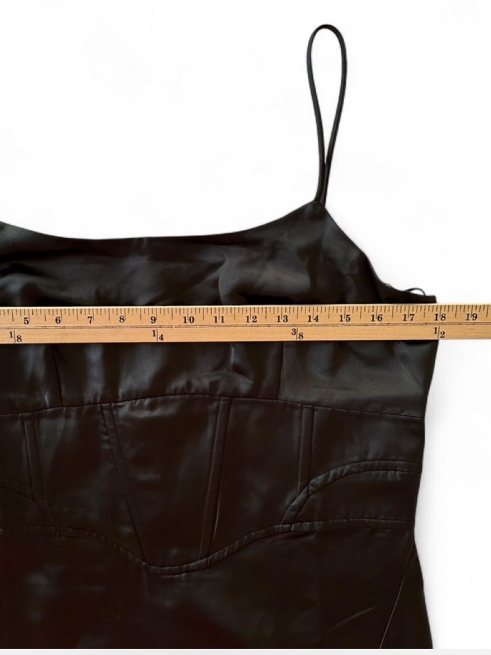 Jason Wu Black Satin Corset Midi Dress Quiet Luxury Cocktail Evening Large - Picture 7 of 8